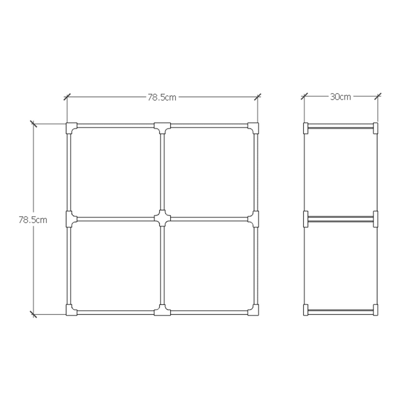 CUBO 2X2 DE MADERA MODULAR - ESTANTERÍA ORGANIZADORA
