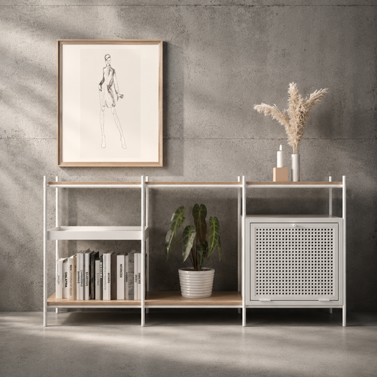 Rack Industrial Blanco de fierro - El Taller Once Chile
