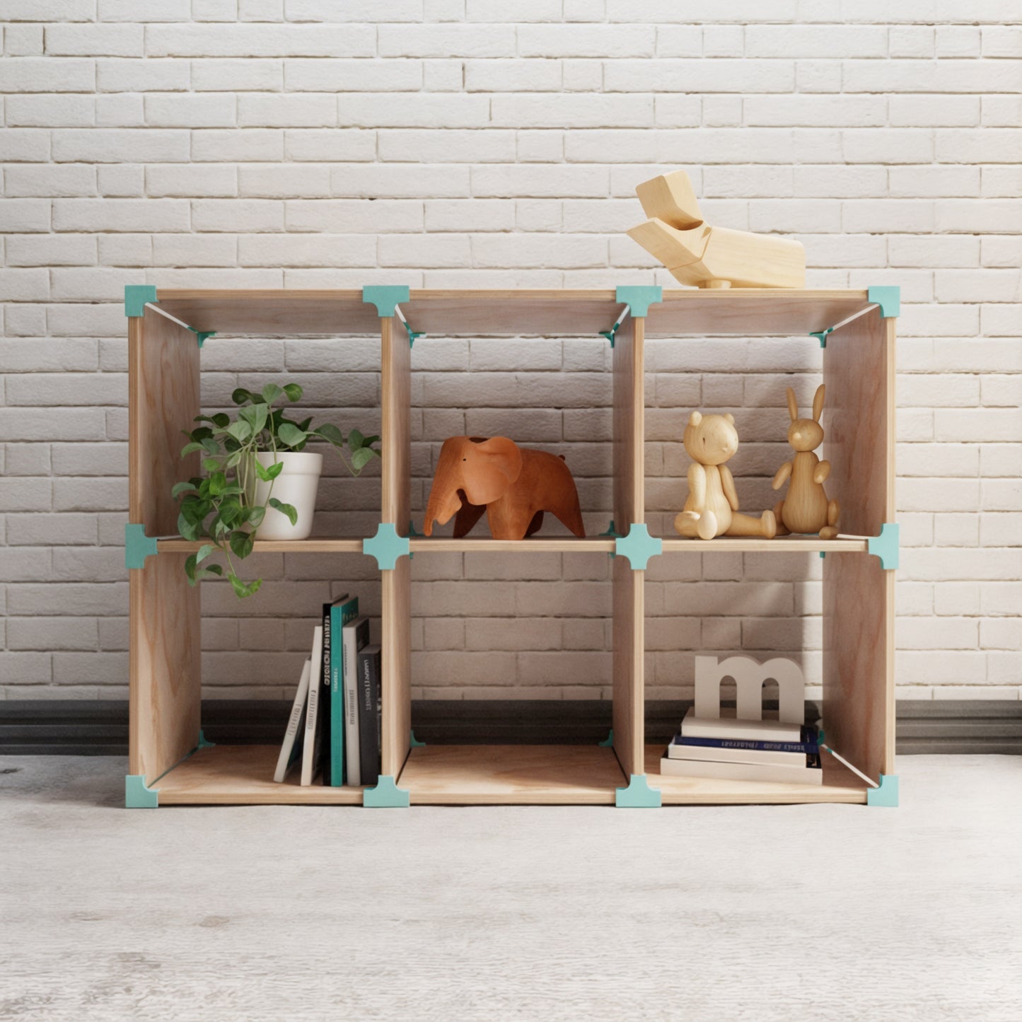 CUBO 2X3 DE MADERA MODULAR  -ESTANTERIA VERSÁTIL