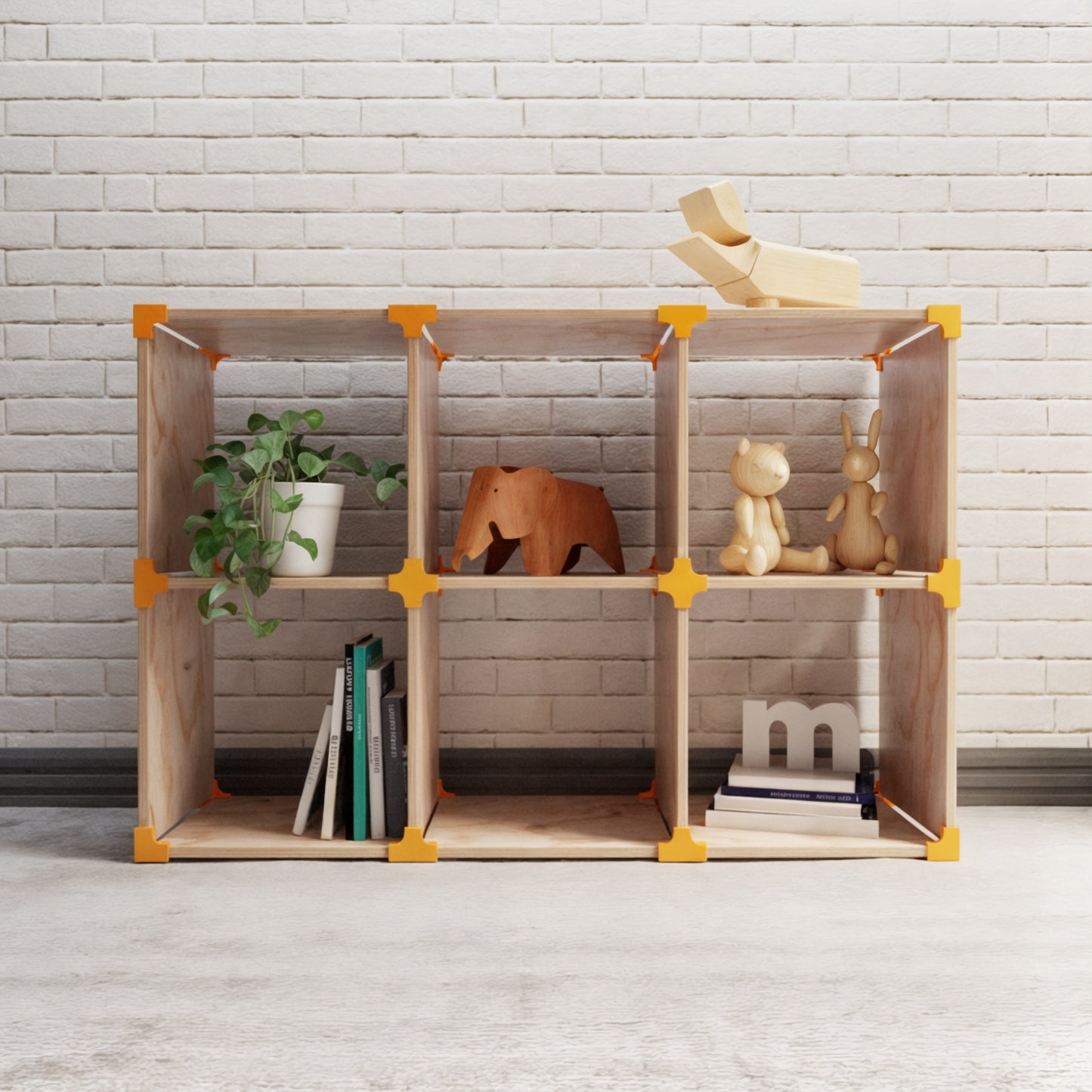 CUBO 2X3 DE MADERA MODULAR  -ESTANTERIA VERSÁTIL