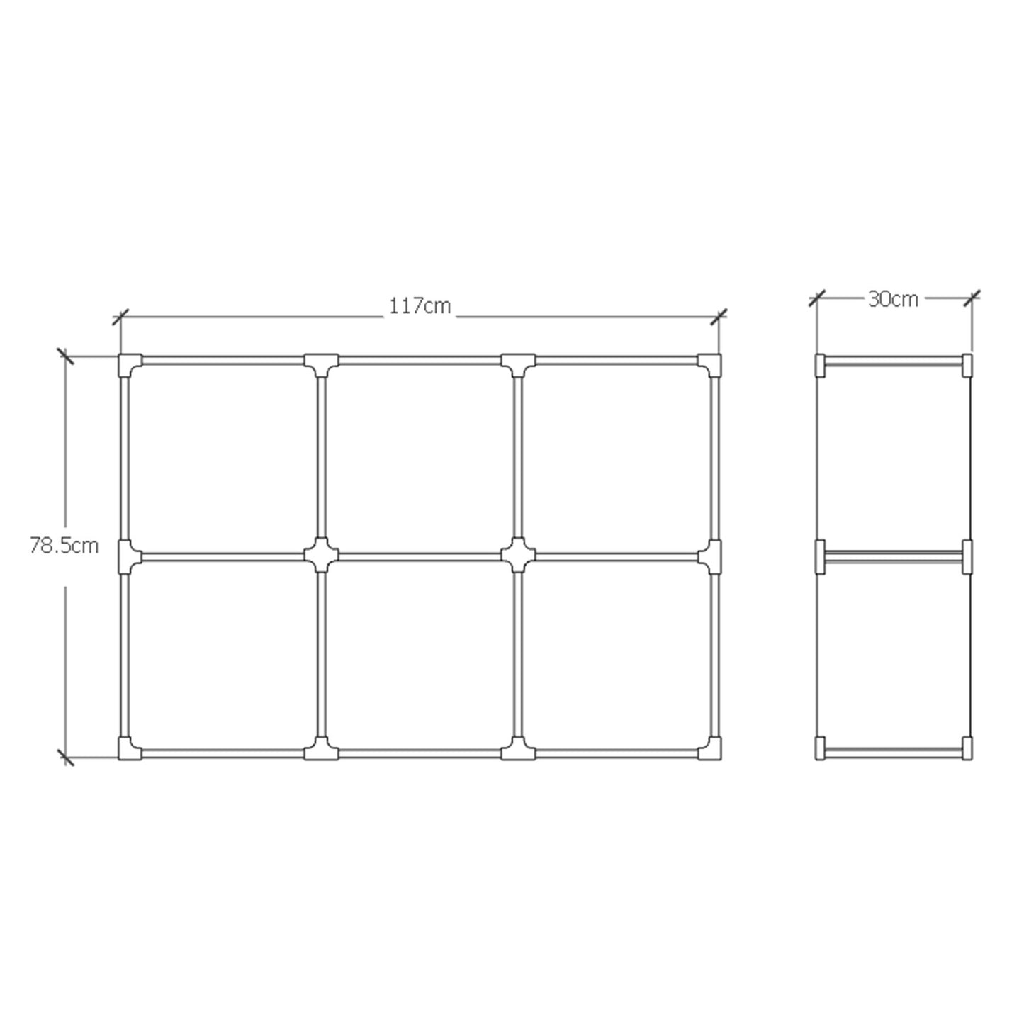 CUBO 2X3 DE MADERA MODULAR  -ESTANTERIA VERSÁTIL