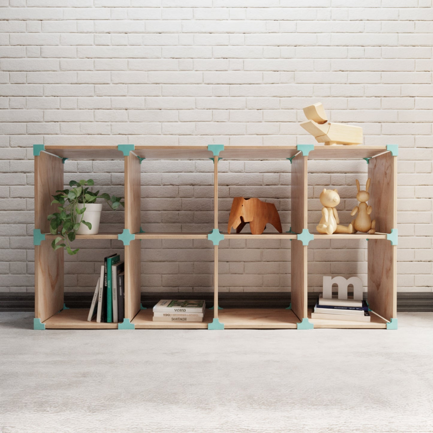 CUBO 2X4 DE MADERA MODULAR - REPISA ORGANIZADORA