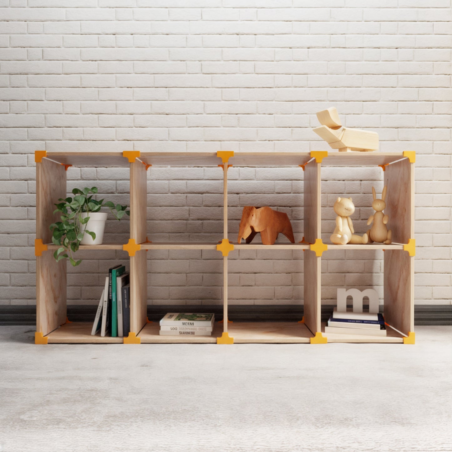 CUBO 2X4 DE MADERA MODULAR - REPISA ORGANIZADORA