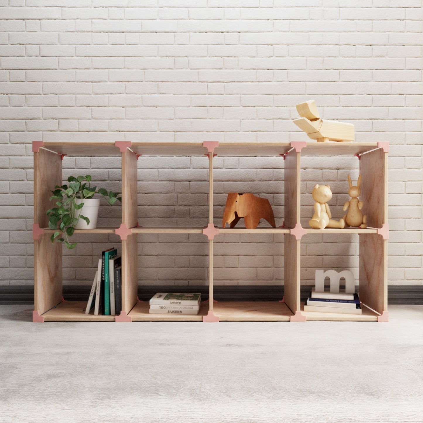 CUBO 2X4 DE MADERA MODULAR - REPISA ORGANIZADORA
