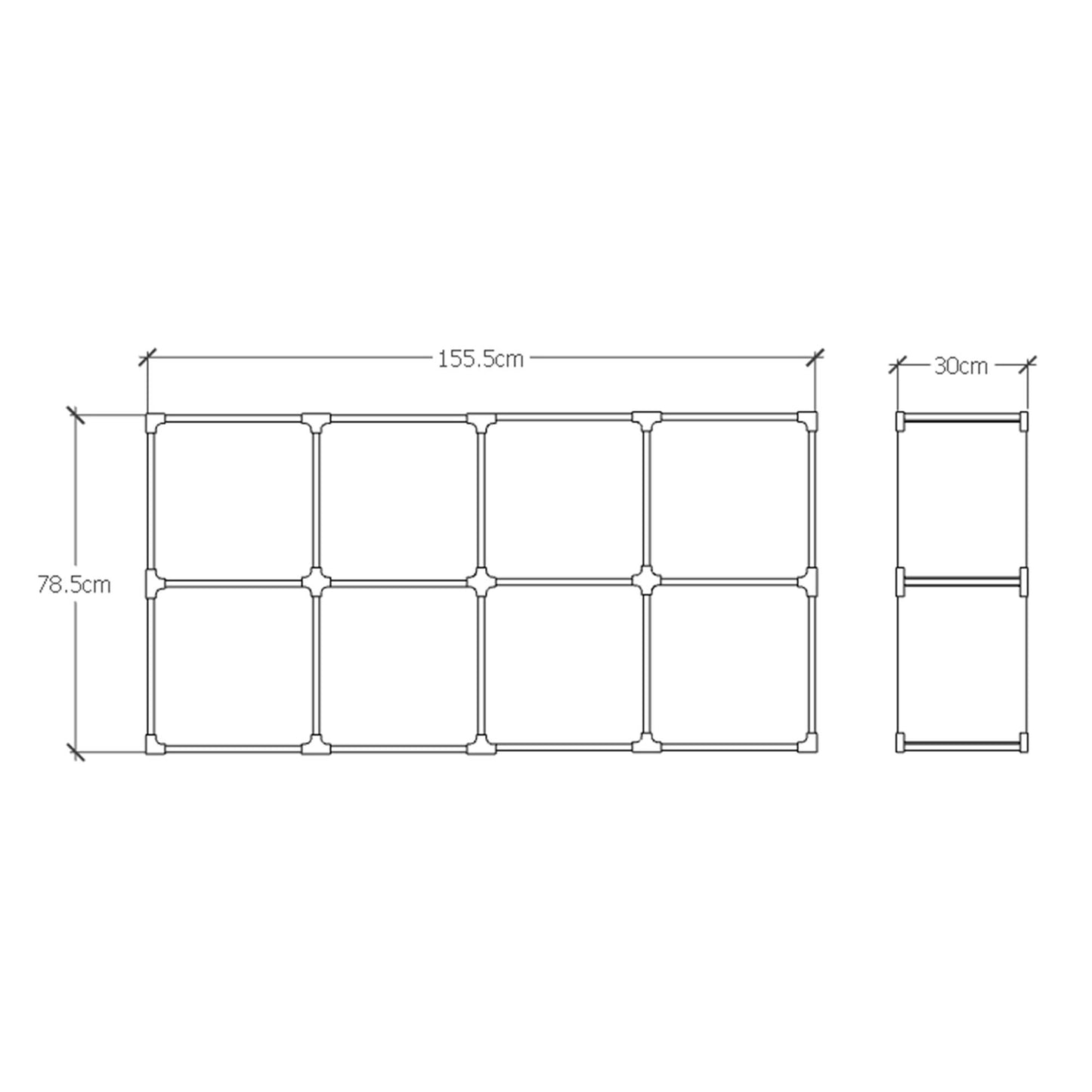 CUBO 2X4 DE MADERA MODULAR - REPISA ORGANIZADORA