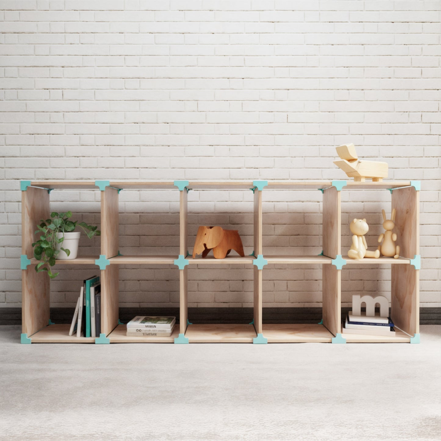 CUBO 2X5 DE MADERA MODULAR | ESTANTERÍA GRANDE
