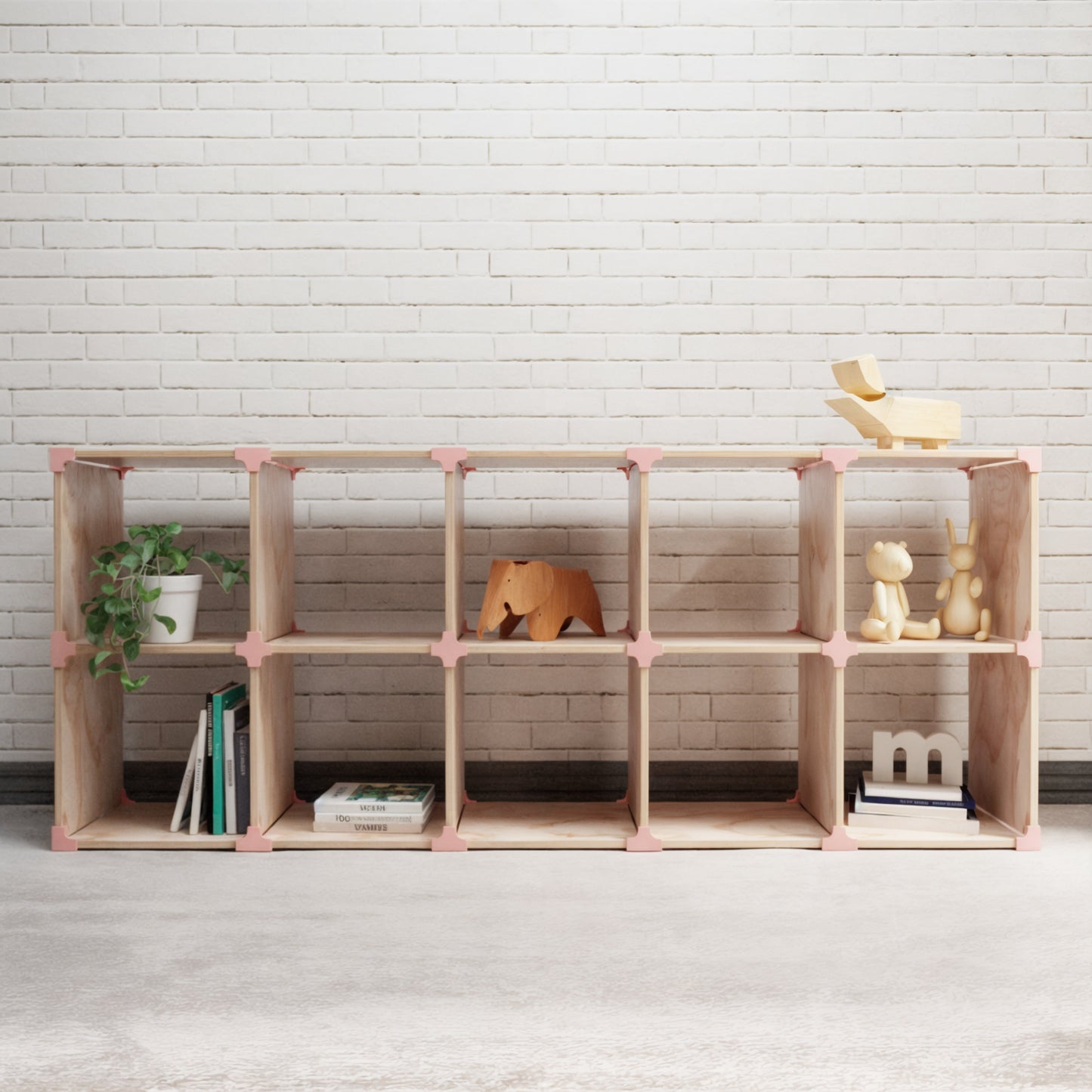 CUBO 2X5 DE MADERA MODULAR | ESTANTERÍA GRANDE