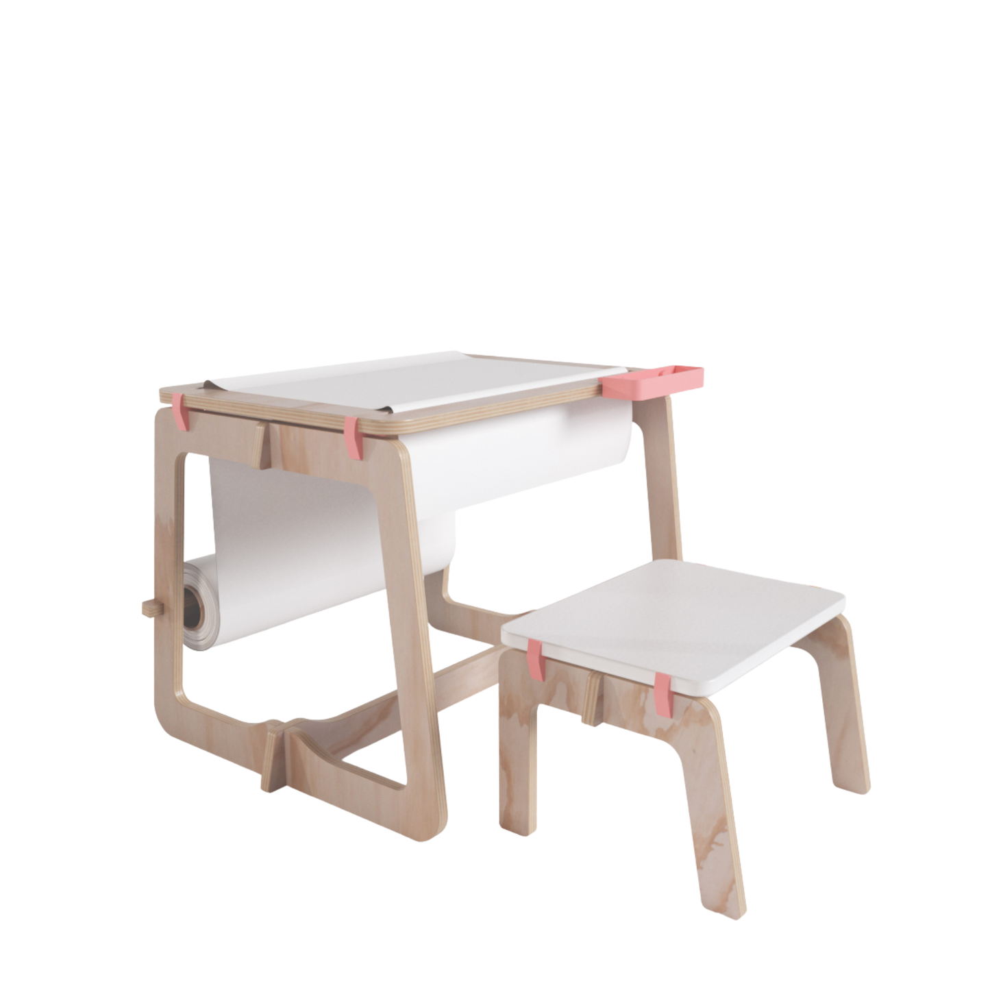 MESA DE DIBUJO INFANTIL CON ROLLO DE PAPEL Y BANCA