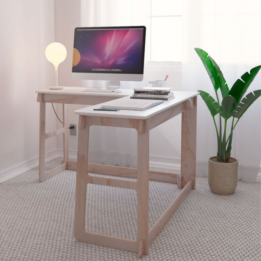 ESCRITORIO EN L MODULAR DE MADERA
