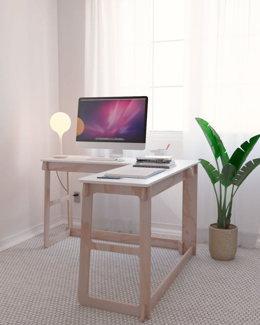 ESCRITORIO EN L MODULAR DE MADERA