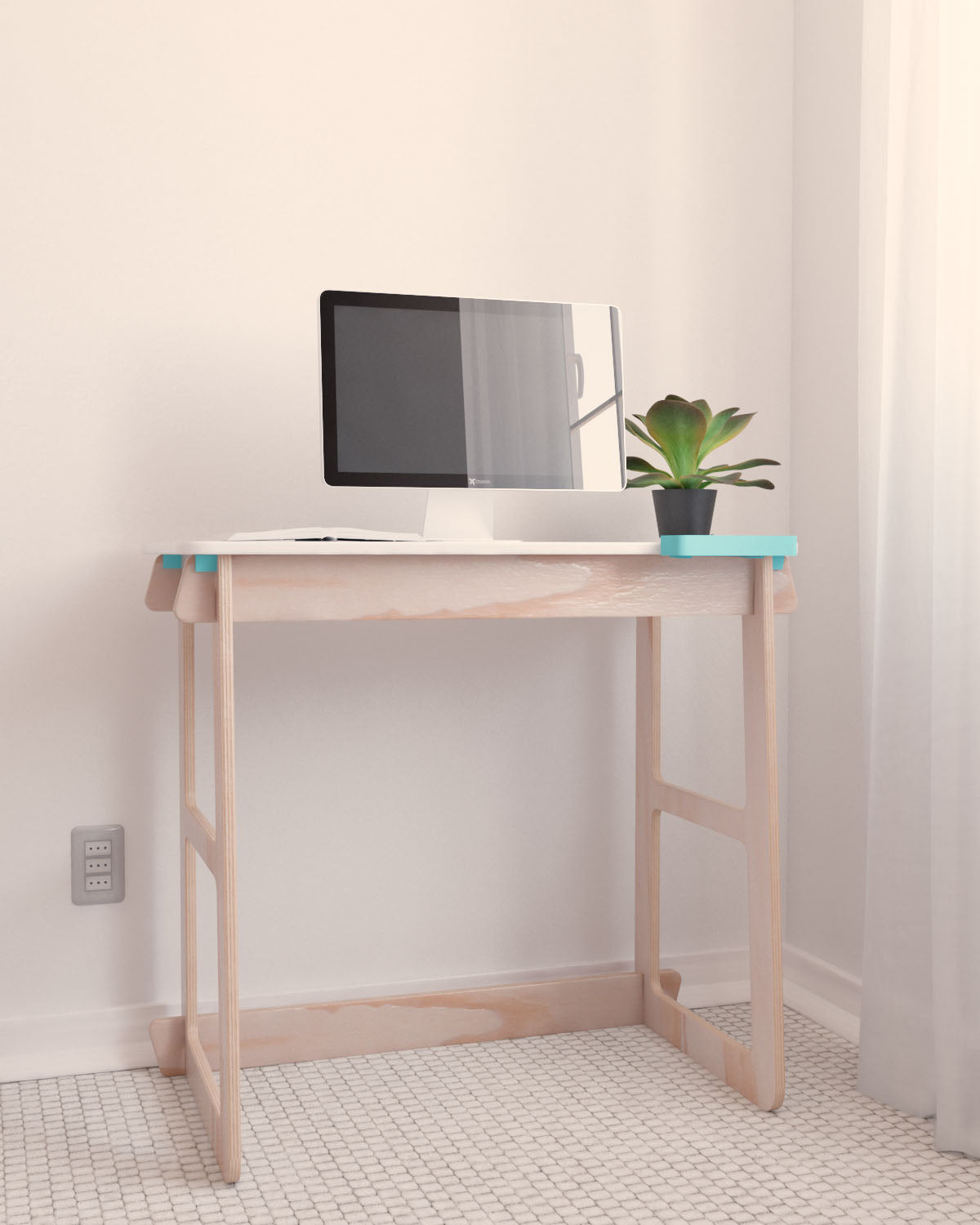 ESCRITORIO SIMPLE MODULAR DE MADERA