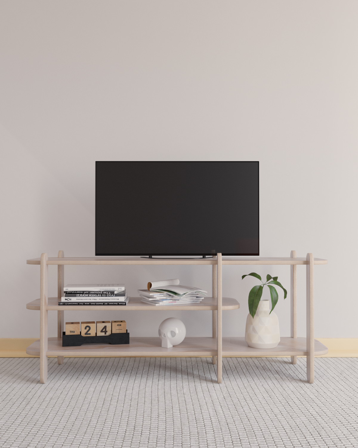 RACK TV DE MADERA 120 CM - MODULAR