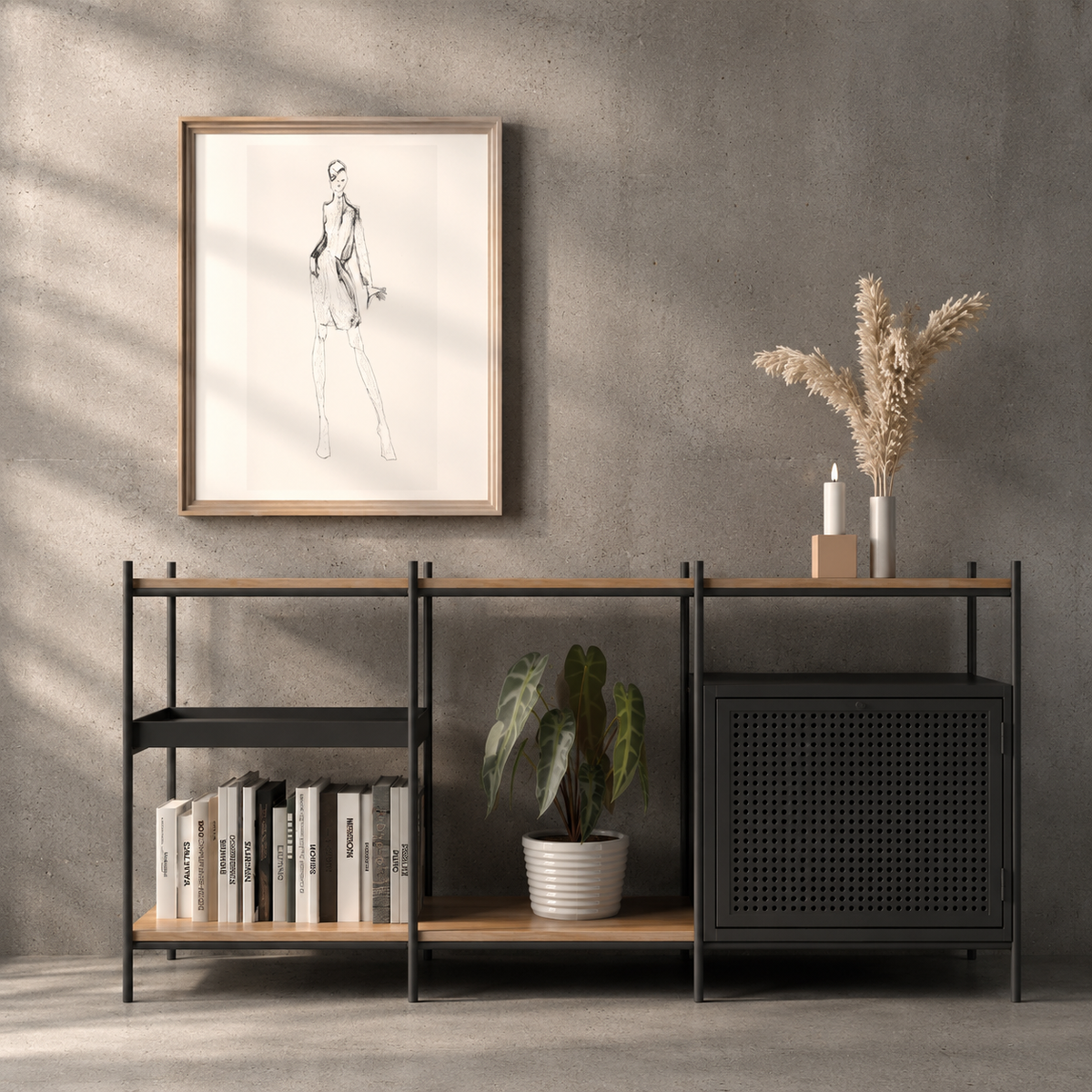 Rack Industrial Negro de fierro - El Taller Once Chile